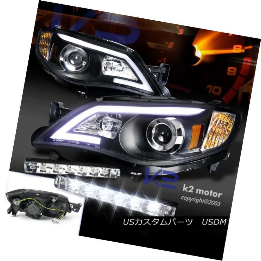 ヘッドライト 08-14 Impreza WRX 08-11アウトバックプロジェクターヘッドライトブラック+ 6-LEDバンパーDRL For 08-