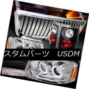 ヘッドライト 04-08 F150クロームLED DRLヘッドライト+   ntグリル+第3ブレーキ+ブラックテールランプ用