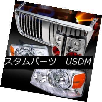 ヘッドライト 04-08 F150クロームプロジェクターヘッドライト+タイ  lランプ+垂直グリル 04-08 F150 Ch