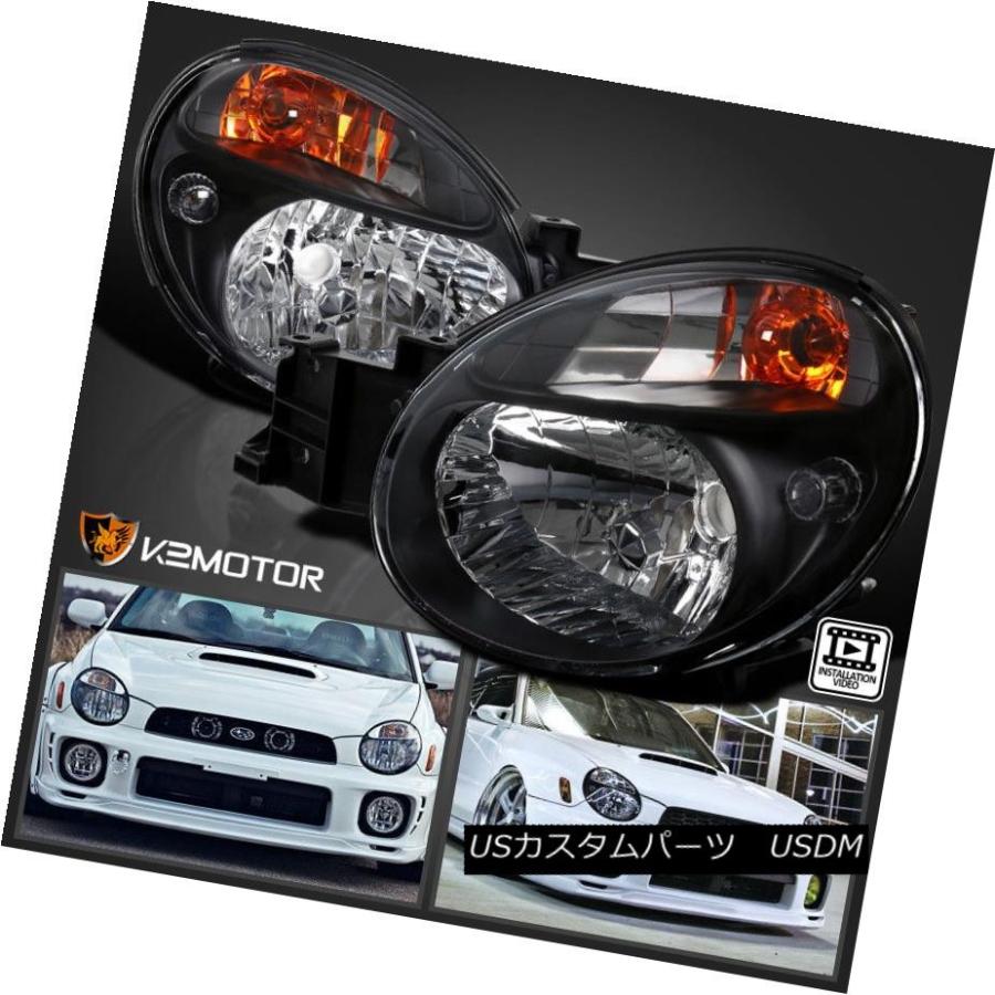 ヘッドライト 2002?2003年スバルインプレッサWRX /アウトバックブラッククリアヘッドライト左+右ペア For 2002-2003 Subar