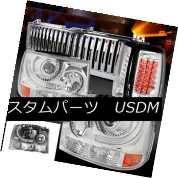 ヘッドライト 99-02 Silveradoクロームプロジェクターヘッドライト+ LEDテール第3ブレーキランプ+グリル 99-02 Silverad