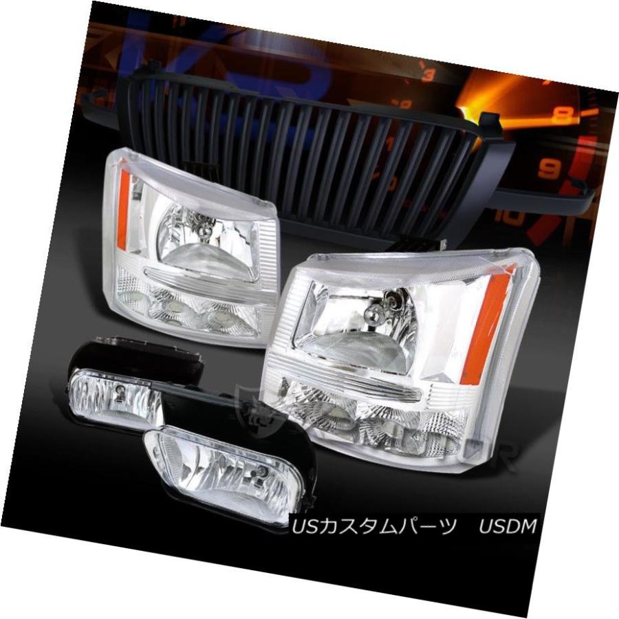 前照灯 03-05 Silverado 1500クローム前照灯+ Chr   omeフォグランプ+黒いことお食事処