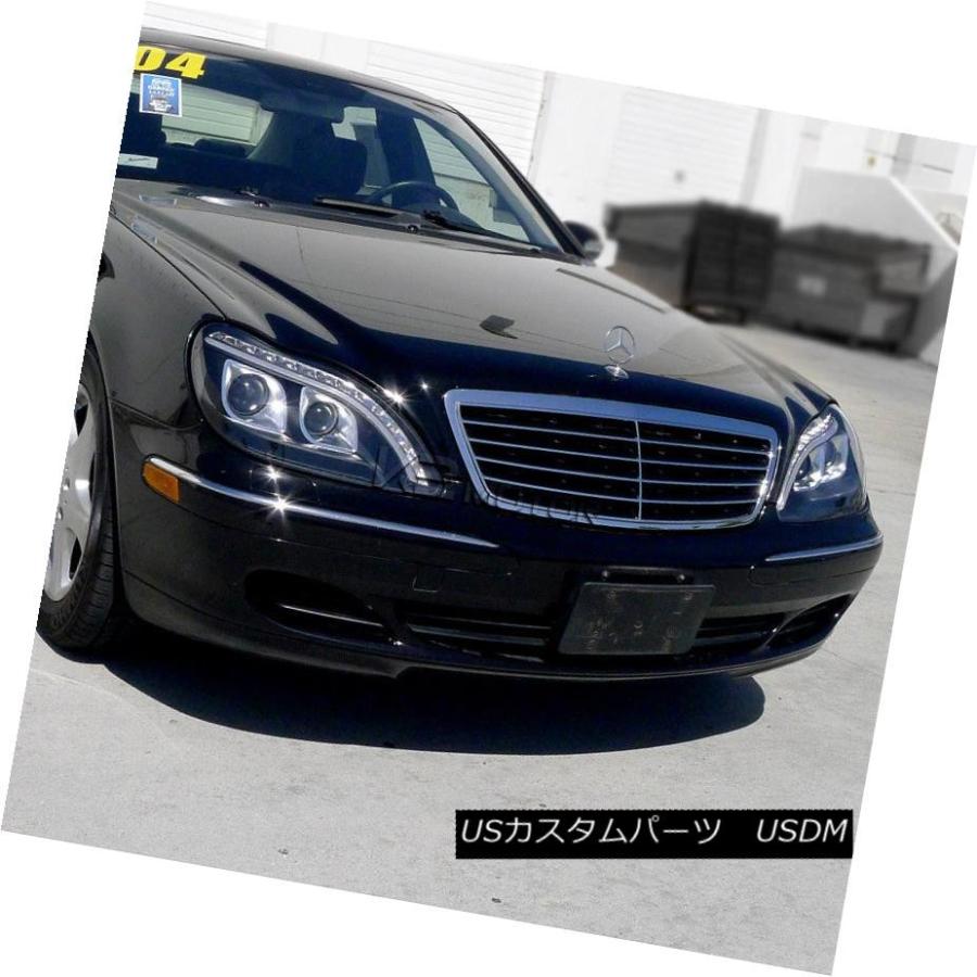 ヘッドライト 98-06ベンツW220 SクラスブラックDRLストリップLEDシグナルプロジェクターヘッドライト 98-06 Benz W220 S-の画像
