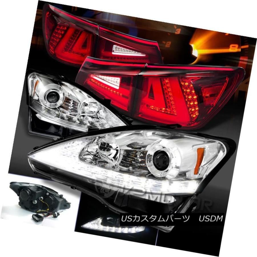 カスタム レクサス ＩＳ 250 LED 純正 ヘッドライト LED 加工 ヘッドライト 06-08レクサスIS250クロームLED DRLシグナル