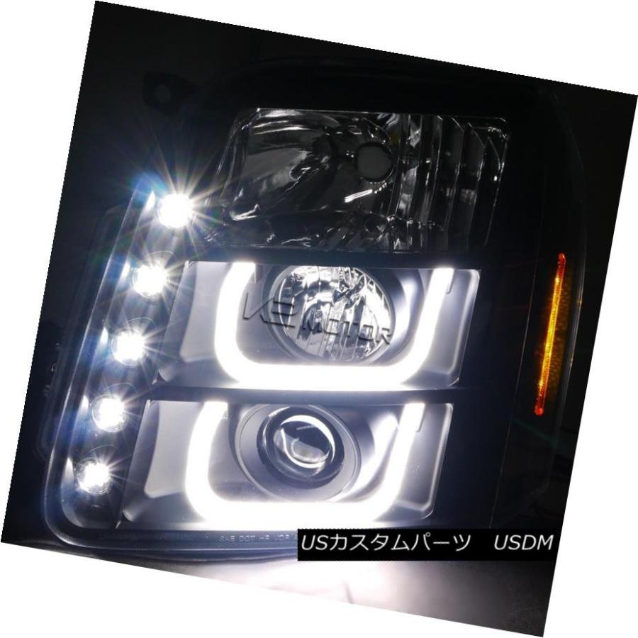 ヘッドライト 07-12ユーコンデナリブラックハローLED DRLシグナル 