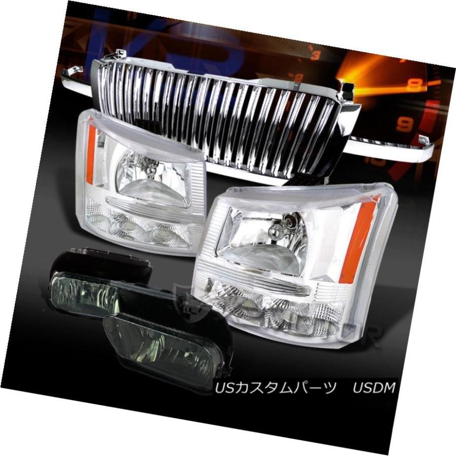 ヘッドライト 03-05 Silverado 1500クロームヘッドライト+ Hoo   dグリル+煙霧ランプ 03-05 S