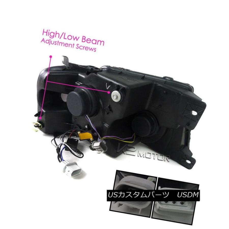 ヘッドライト 04-08 F150ブラックSMD LEDプロジェクターヘッドライト+ Chr   omeメッシュグリル+ LEの画像