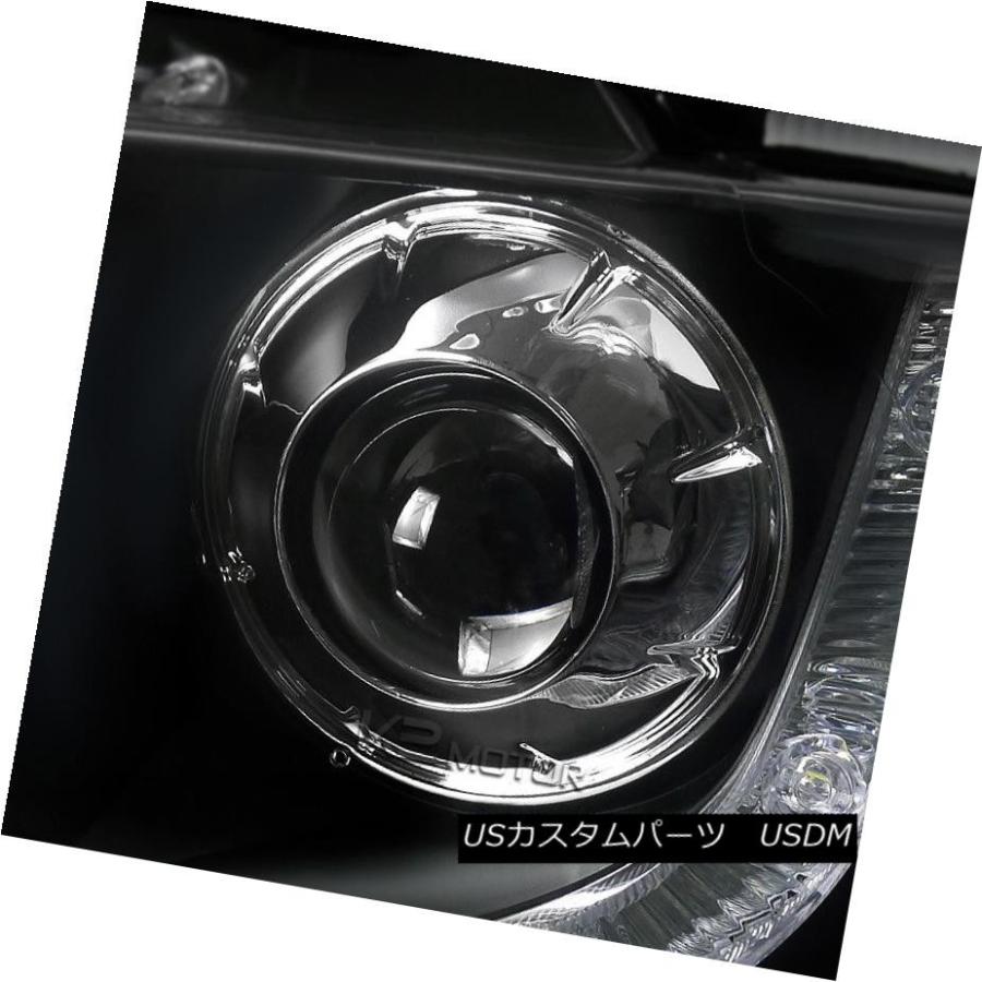 ヘッドライト 04-08 F150ブラックSMD LEDプロジェクターヘッドライト+ Chr   omeメッシュグリル+ LEの画像