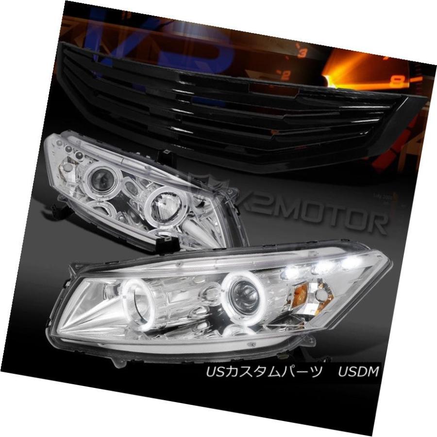 ヘッドライト 08-10 Accord 2DR Chrome Halo LEDプロジェクターヘッドライト+ Bla   ck