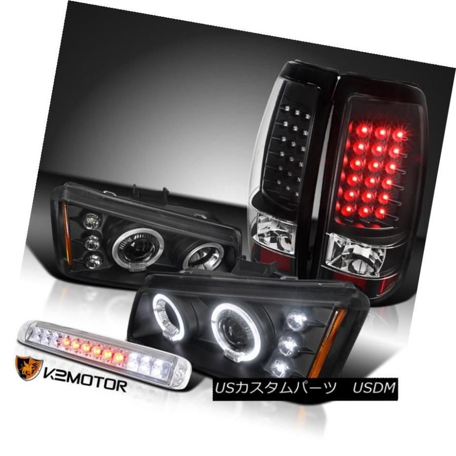 ヘッドライト 03-06 Silverado Black Haloプロジェクターヘッドライト+ LEDテールランプ+クリア第3ブレーキ 03-06 S