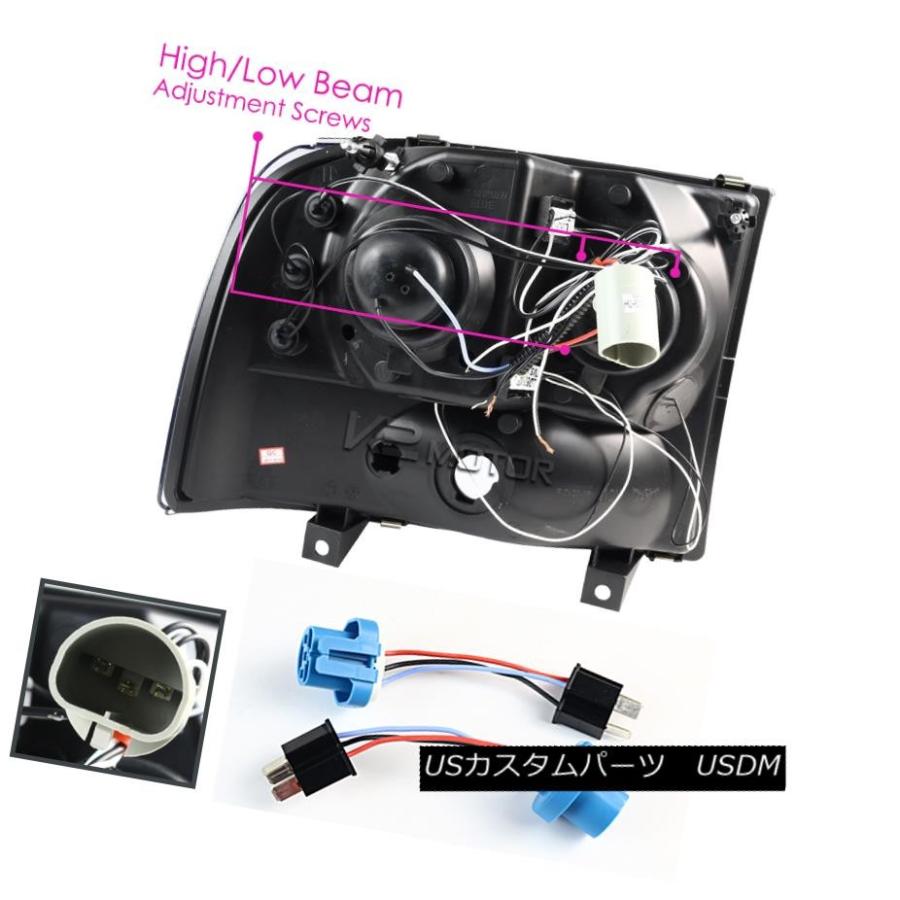 ヘッドライト 99-04 F250クロームハロープロジェクターヘッドライト+グロー  ssyブラックテールランプ+ LED第3の画像