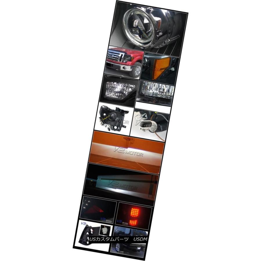 ヘッドライト 09-14 F150レトロスタイルプロジェクターヘッドライト+グロー  ssyブラックLEDテールブレーキライトの画像