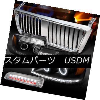 ヘッドライト 04-08 F150ブラックハロープロジェクターヘッドライト+ Chr   ome垂直グリル+ LED第3ブレー