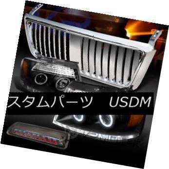ヘッドライト 04-08 F150ブラックハロープロジェクターヘッドライト+ Chr   omeグリル+スモークLED 3rd