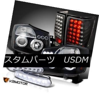 ヘッドライト ブラック04-13タイタンプロジェクターハローヘッドライト+タイ  lブレーキランプ+ LED DRLフォグ B