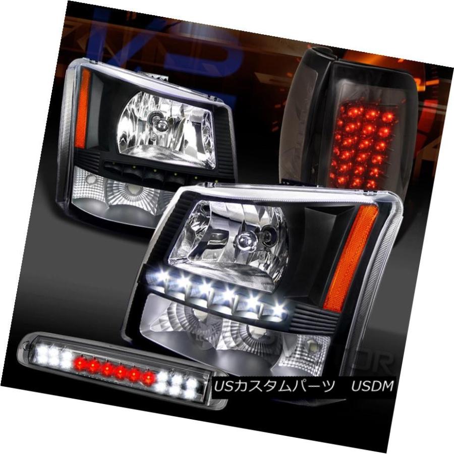 ヘッドライト 03-06 Silverado Black SMD DRLヘッドライト+スモーク  e LEDテール第3ストップ