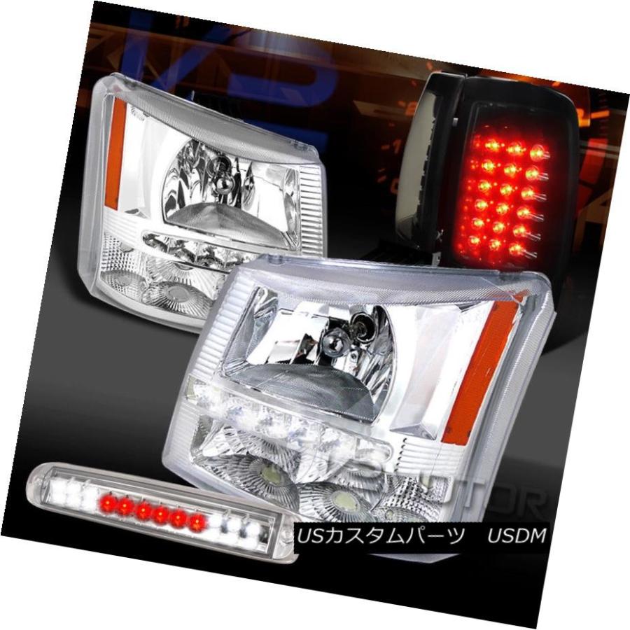 ヘッドライト 03-06 Silverado Chrome SMD DRLヘッドライト+第3ブレーキ+ピアノブラックLEDテールランプ 03-06 S