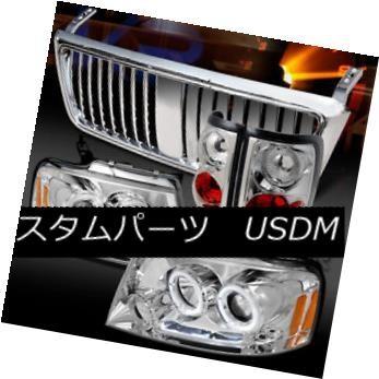 ヘッドライト 04-08 F150クロームハローLEDプロジェクターヘッドライト+タイ  lランプ+垂直グリル 04-08 F
