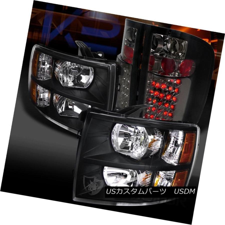 ヘッドライト 07-14 Silverado 1500/2500/3500   HDブラックヘッドライト+スモーキー