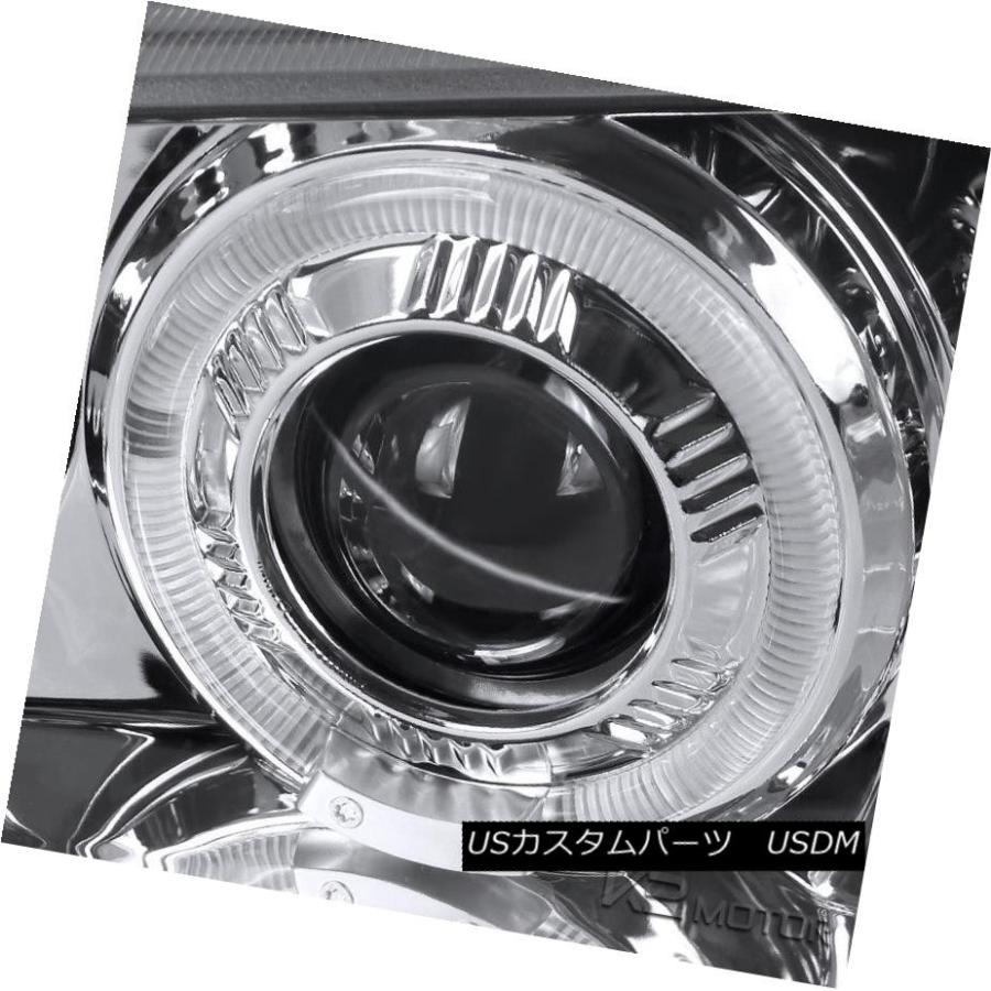 ヘッドライト 03-05 Silverado Chrome Halo LEDプロジェクターヘッドライトバンパーランプ+ブラックグリル 03-05 Siの画像
