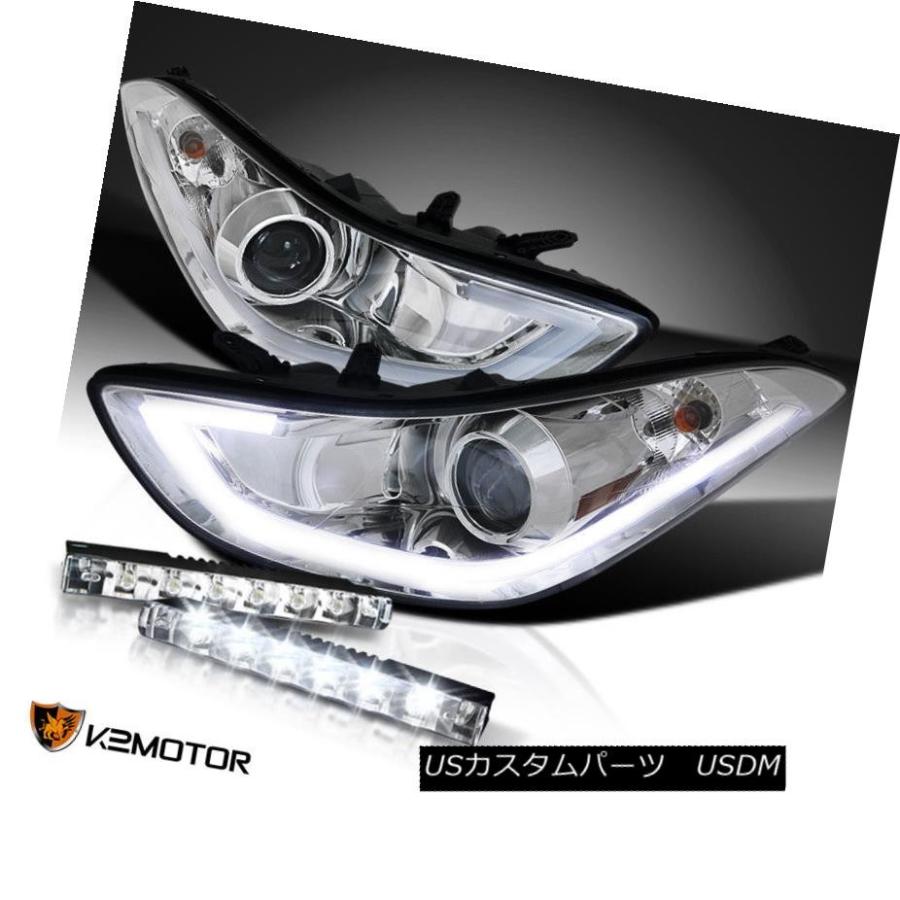 ヘッドライト 11-13 Elantra Chrome LEDバープロジェクターヘッドライト+ 6-L   EDバンパーDRL