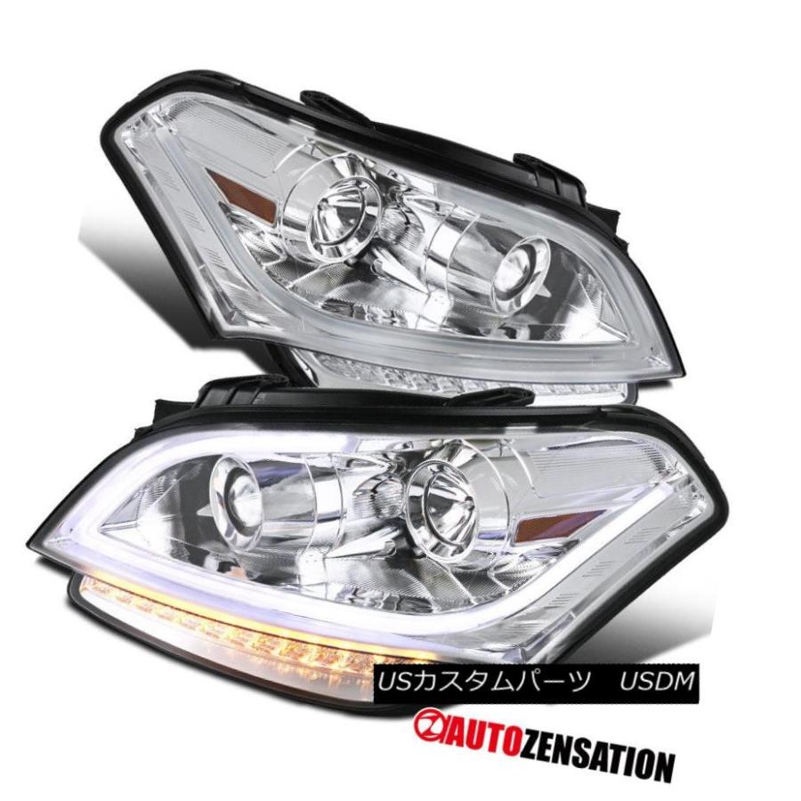 ヘッドライト 10-11キアソウルクロームLEDバープロジェクターヘッドライトランプ/アンバーリフレクター For 10-11 Kia Soul Ch