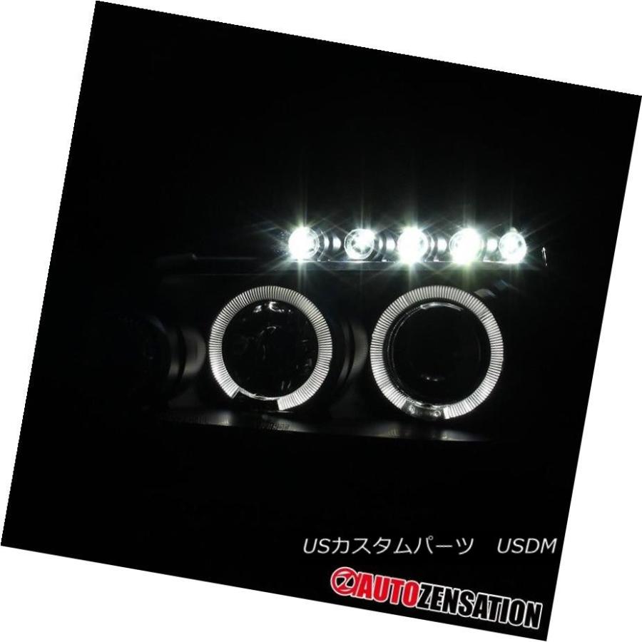 ヘッドライト 2003-2007 Honda Accord 2Dr / 4Dr JDMブラックLEDハロープロジェクターヘッドライトペアー Fitsの画像