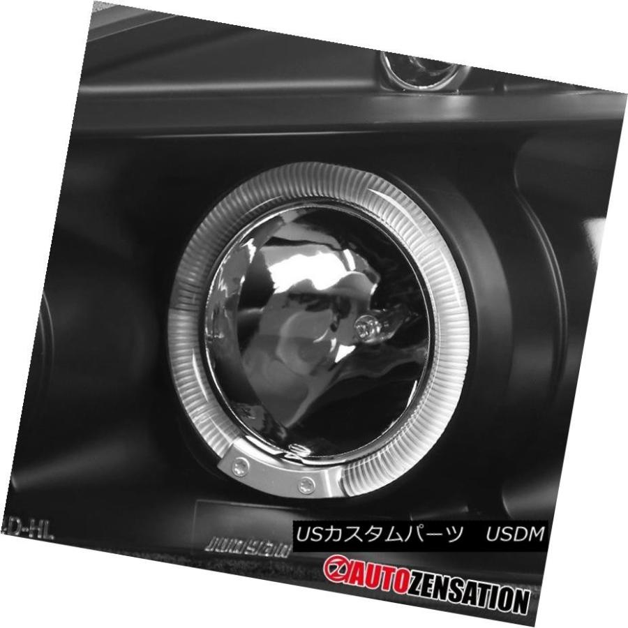 ヘッドライト 2003-2007 Honda Accord 2Dr / 4Dr JDMブラックLEDハロープロジェクターヘッドライトペアー Fitsの画像