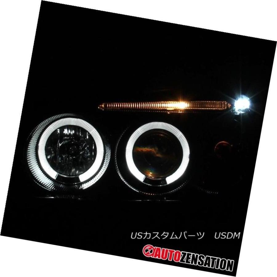 ヘッドライト フィット01-03ホンダシビック2Dr 4Dr [光沢ブラック] LEDハロープロジェクターヘッドライト Fit 01-03 Hondaの画像