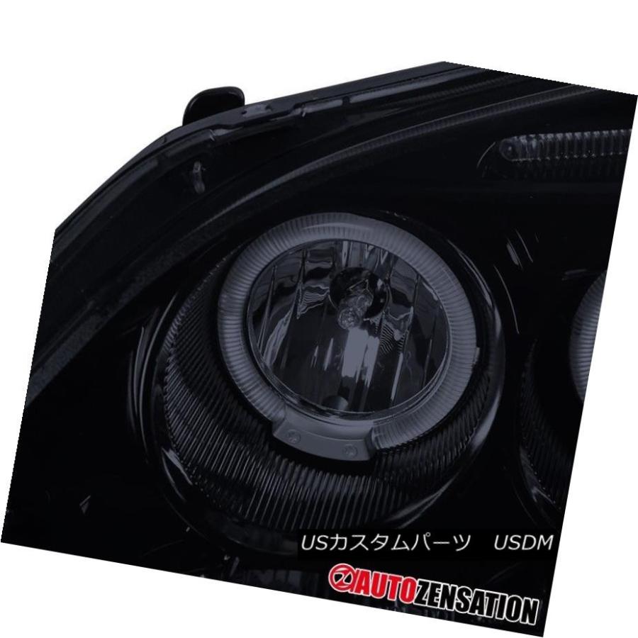 ヘッドライト フィット01-03ホンダシビック2Dr 4Dr [光沢ブラック] LEDハロープロジェクターヘッドライト Fit 01-03 Hondaの画像