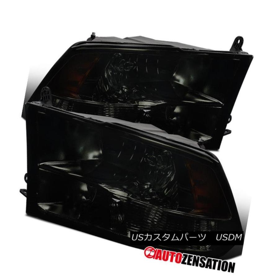 ヘッドライト 2009-2017 Dodge Ram 1500/2500/3500 Chrome Smokeユーロスタイルクワッドランプヘッドライト