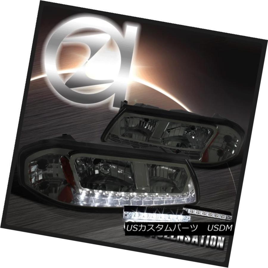 ヘッドライト 2000-2005シボレーインパラスモークレンズLED DRLストリップヘッドライト+ 6-L   EDバンパー