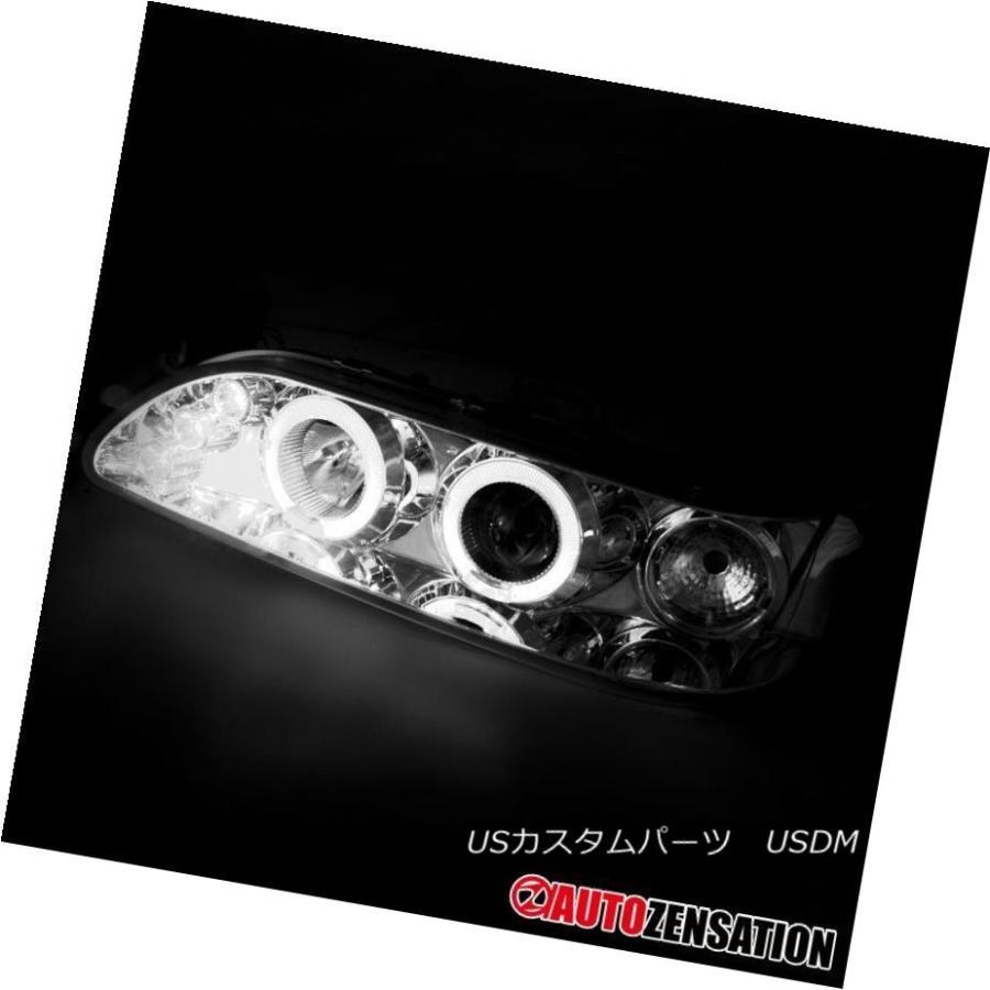 ヘッドライト 93-97トヨタカローラクロームLED DRLハロープロジェクターヘッドライト用 For 93-97 Toyota Corolla Chの画像