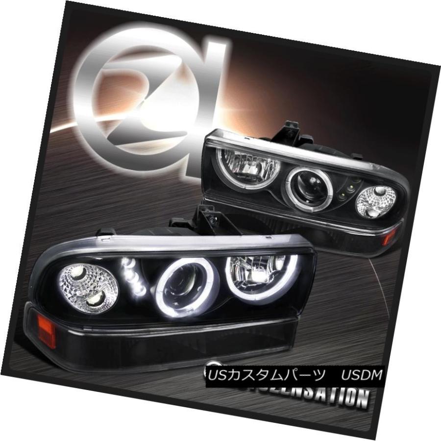ヘッドライト シボレー98-04 S10 Blazer BlackデュアルHalo SMD LEDプロジェクターヘッドライト+ランプ<b> </ wb