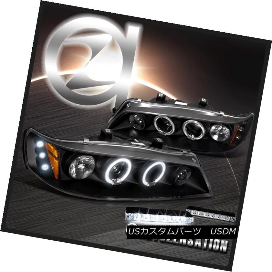 ヘッドライト 94-97 Accord 2 / 4DrブラックハロープロジェクターLEDヘッドライト+ 6-L   ED DR
