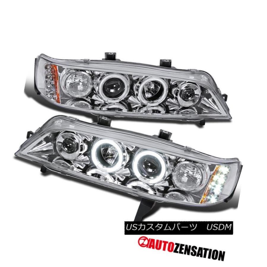 ヘッドライト 94-97ホンダアコード2Dr 4Drクロームハロープロジェクター用LEDヘッドライト For 94-97 Honda Accord 2