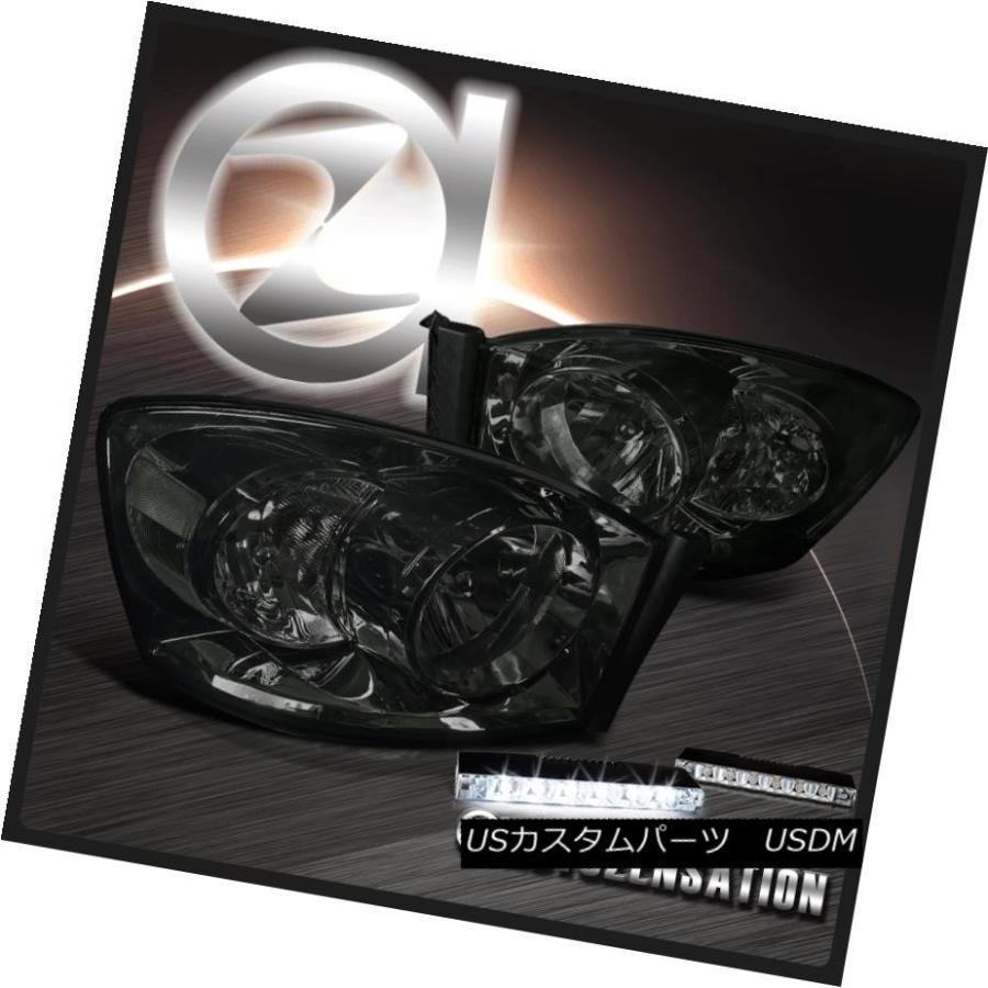 ヘッドライト 06-08 Dodge Ram 1500 2500 3500クリスタルスモークティントヘッドライト+ 6-L