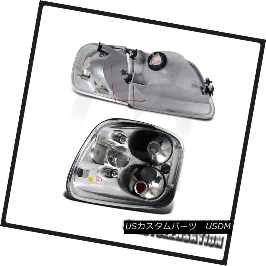 ヘッドライト 97-00 Ford F150 FlaresideクロームLED DRLヘッドライト+ Cor   ner +クの画像