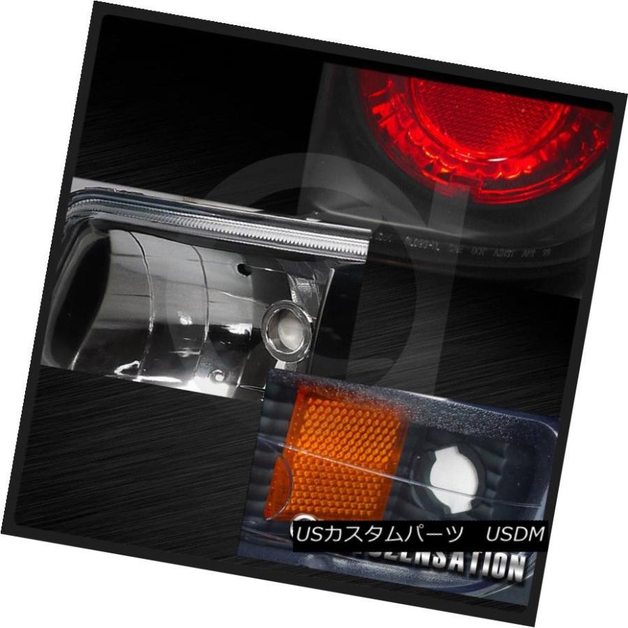 ヘッドライト 99-02 Chevy Silverado Fleetsideブラックヘッドライト+バーン  1ランプ+テールラの画像