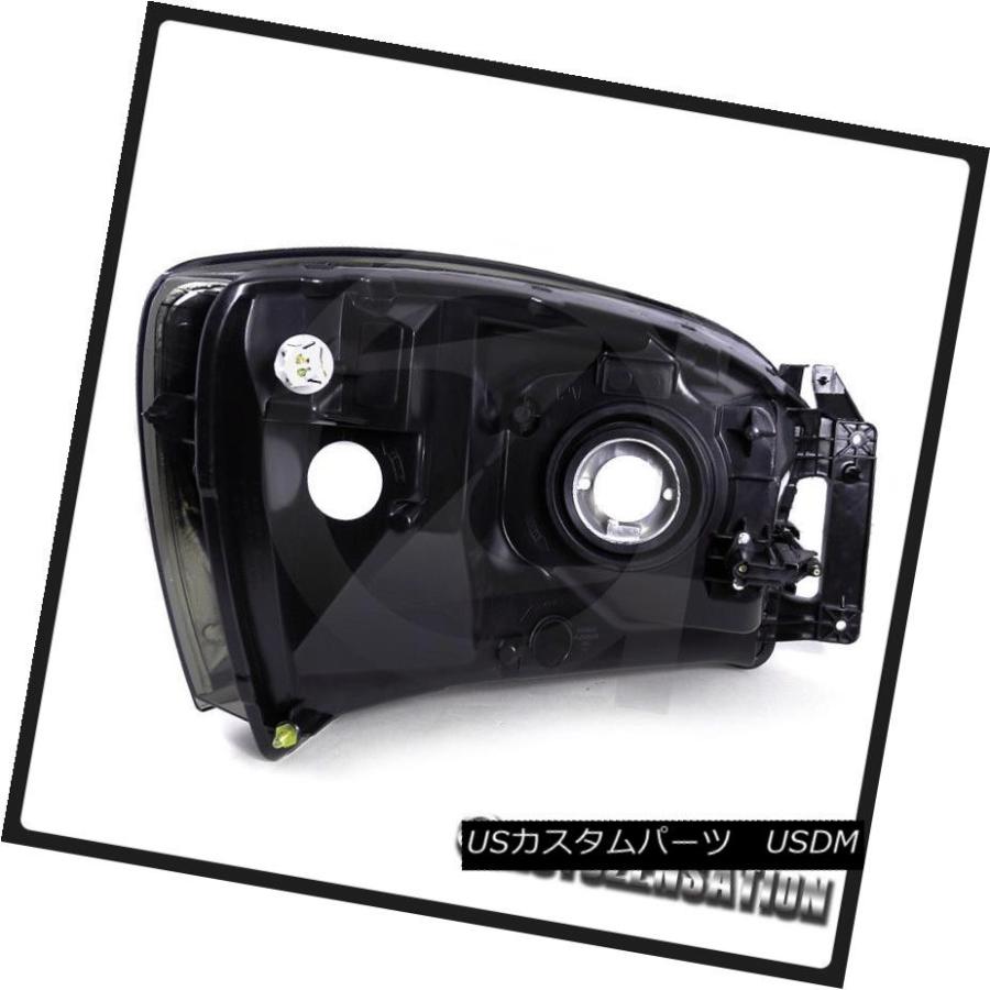 ヘッドライト 06-08 Dodge Ram 1500 2500 3500クリスタルスモークティントヘッドライトペア 06-08 Dodge Ramの画像