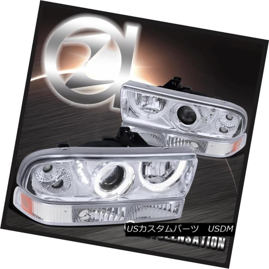 ヘッドライト 1998-2004 Chevy S10 BlazerクロムSMD LED DRLプロジェクターヘッドライト+バーン </ wb