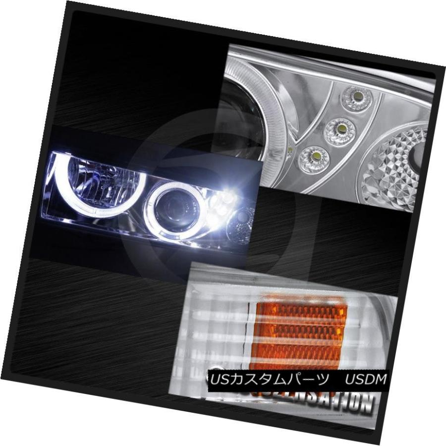 ヘッドライト 1998-2004 Chevy S10 BlazerクロムSMD LED DRLプロジェクターヘッドライト+バーン </ wbの画像