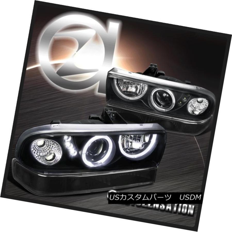 ヘッドライト 1998-2004 Chevy S10 Blazer黒色SMD LED DRLプロジェクターヘッドライト+バーン </ wbr