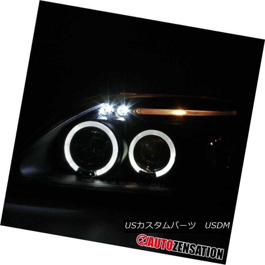 ヘッドライト フィット99-00ホンダシビックブラックLED DRLハロープロジェクターヘッドライト Fit 99-00 Honda Civic Blの画像
