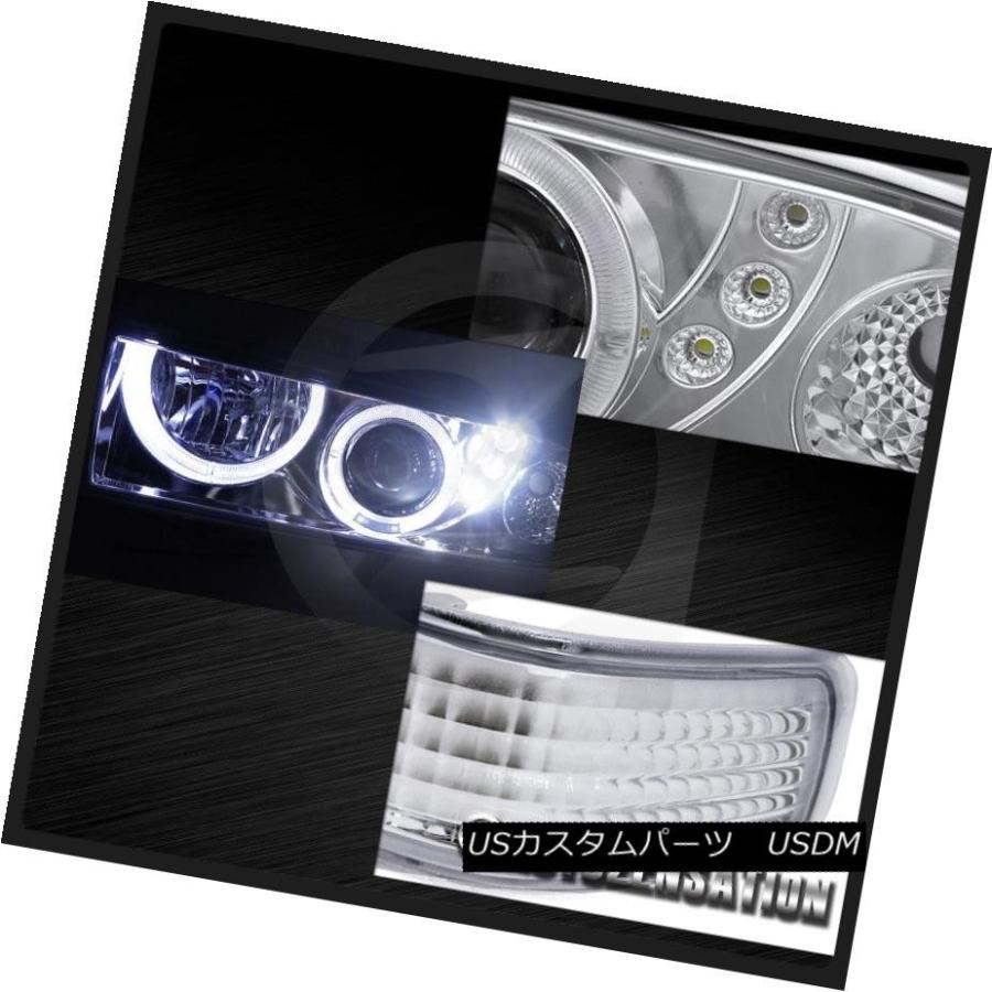 ヘッドライト 98-04 Chevy S10 BlazerクロムSMD LED DRLハロープロジェクターヘッドライト+ Bum  </ wの画像