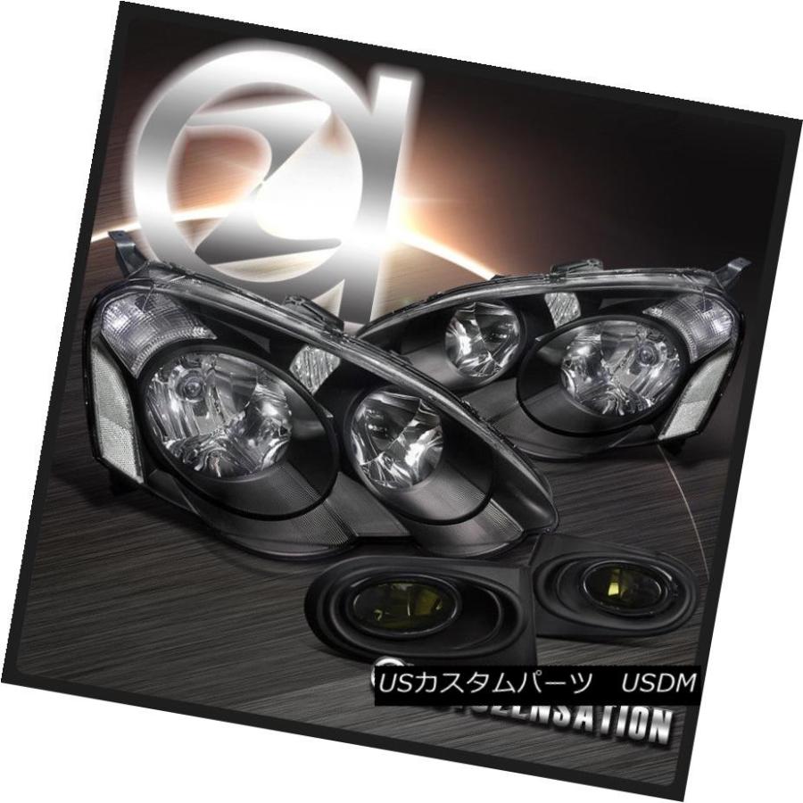 前照灯 2002-2004 Acura RSX DC5黒いこと前照灯+スモーキー  keフォグバンパーランプ 20 自動車-車、バイク、自転車