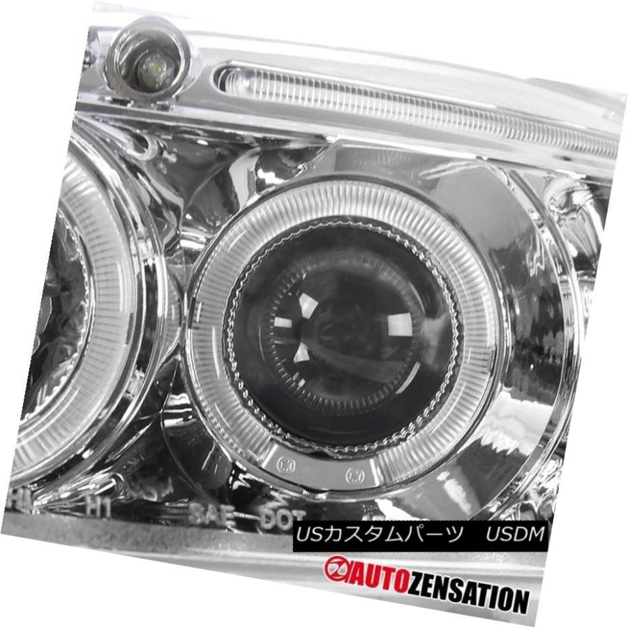 ヘッドライト フィット96-98ホンダシビッククロームLED DRLハロープロジェクターヘッドライト Fit 96-98 Honda Civic Chの画像