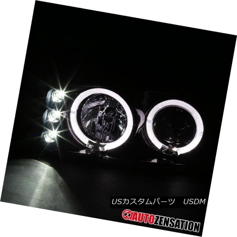 ヘッドライト 00-06 GMC Sierra Yukonデナリ光沢ブラックハローLED DRLプロジェクターヘッドライト 00-06 GMC Sieの画像