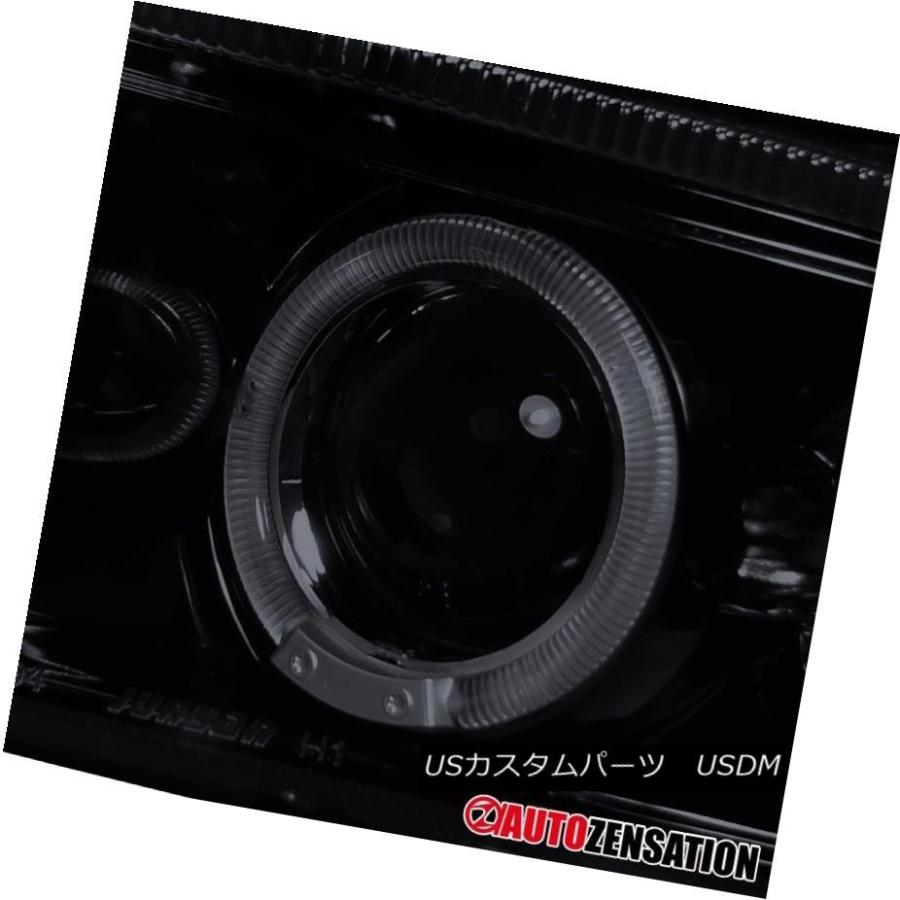 ヘッドライト 1994-2001 Dodge Ram Glossy黒色LED DRLハロープロジェクターヘッドライトドライビングランプ 1994-20の画像