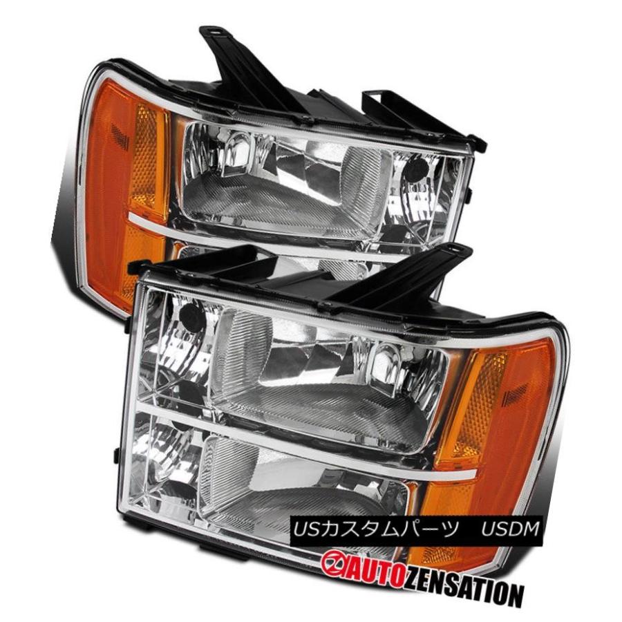 ヘッドライト 07-13 Sierra 1500 2500 3500HDデナリハイブリッドクリスタルクロムクリアヘッドライト 07-13 Sierra
